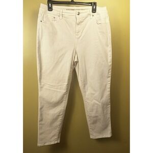 Chicos So Slimming Jeans Light Pink Girlfriend Crop Stretch Jeans (Chico's Sz 2)